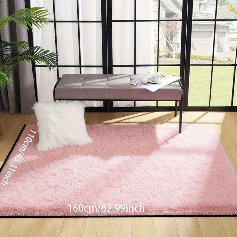 1Pc Pink 200x200cm 78.74x78.74inch Floor Mat
