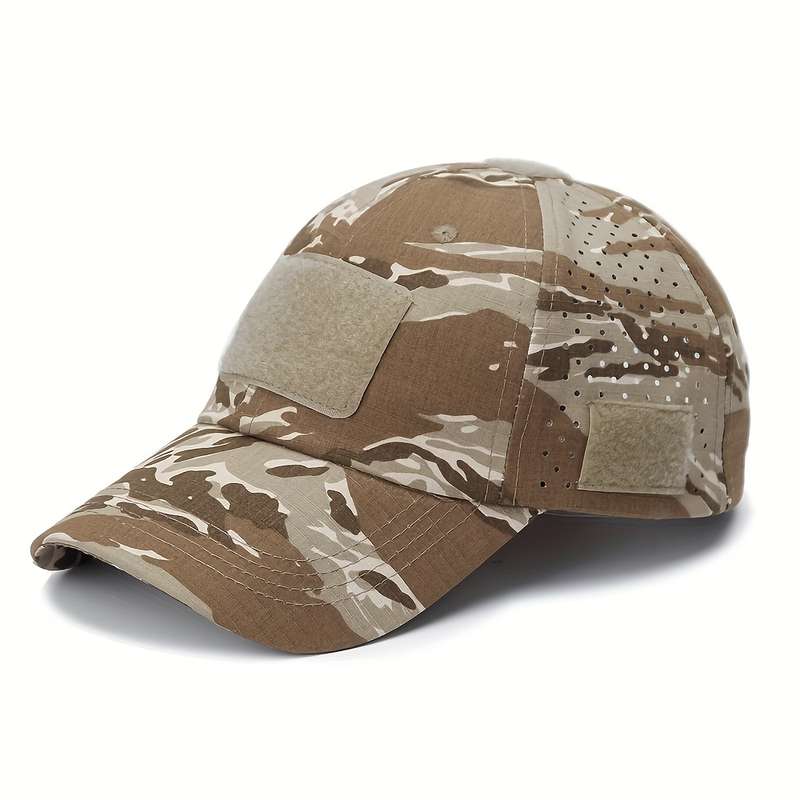 1pc Summer Men's Camouflage Baseball Cap Sun Protection Breathable Outdoor Hat Suitable for Fishing