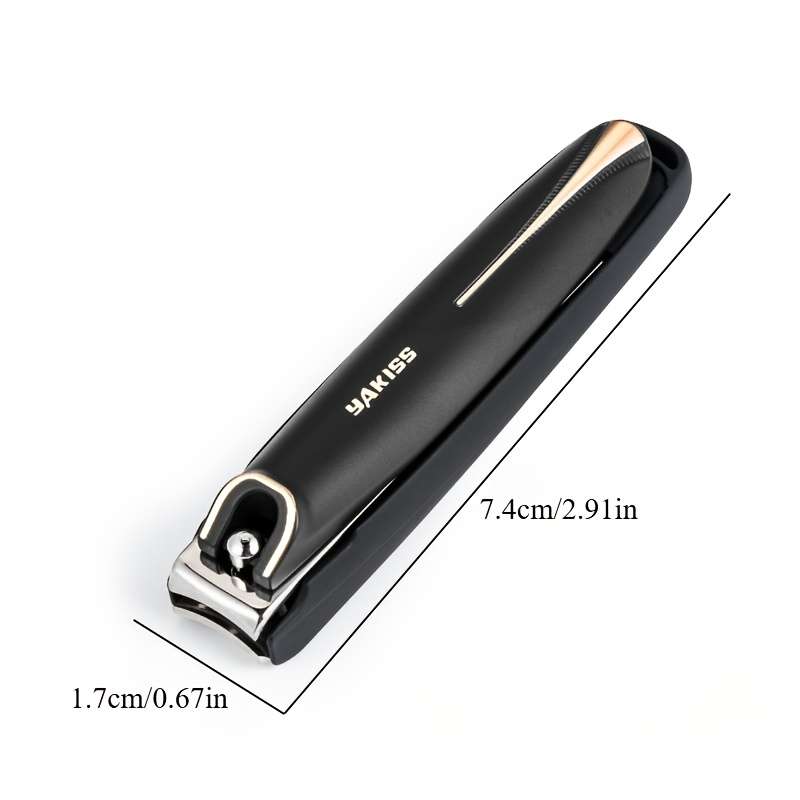 1pc Large Stainless Steel Nail Clippers Anti-Splash Portable Manicure Scissors with Concave Bl