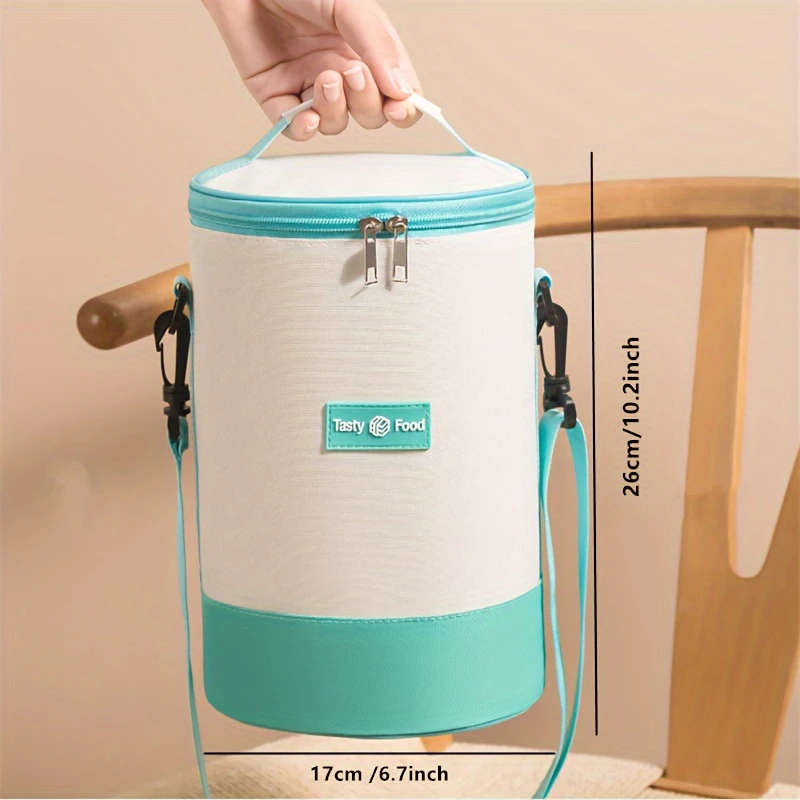 1pc Versatile Insulated Lunch Bag with Shoulder Strap Waterproof Oxford Fabric Perfect