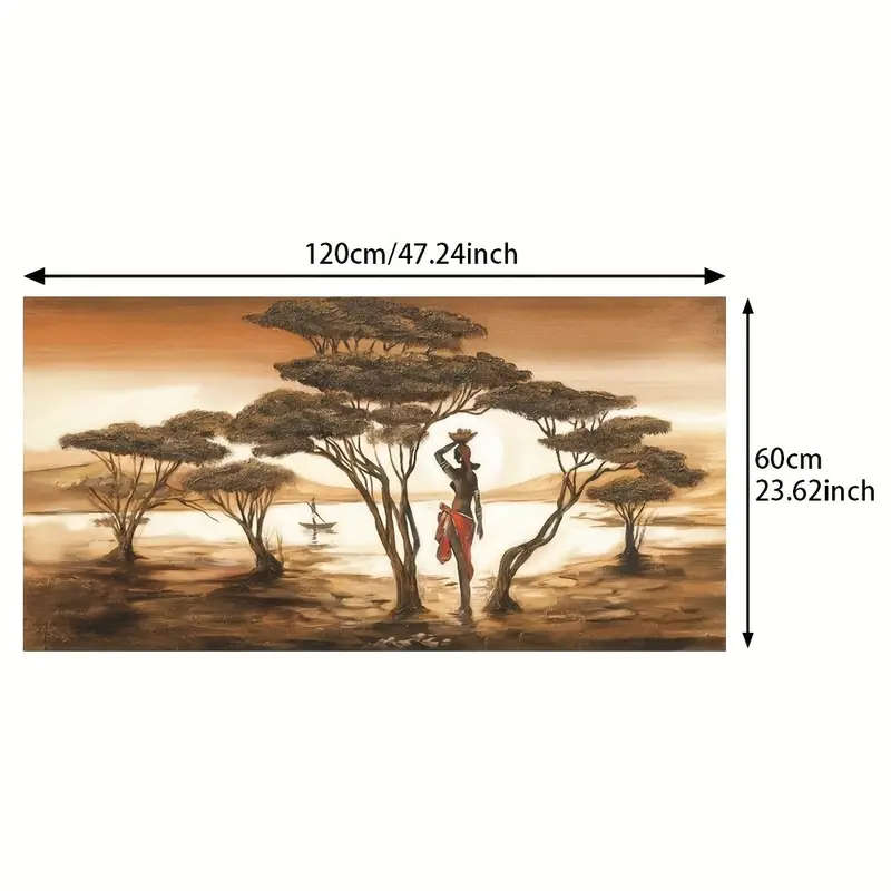 1pc African Sunset Abstract Canvas Wall Art 59.99 x 119.99cm Frameless Large Canvas Painting Modern