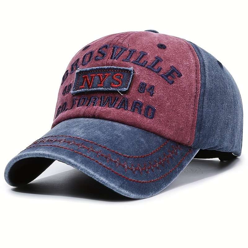 1pc Vintage Washed Baseball Cap with Adjustable Strap Distressed Fade-Resistant Outdoor Dad Hat