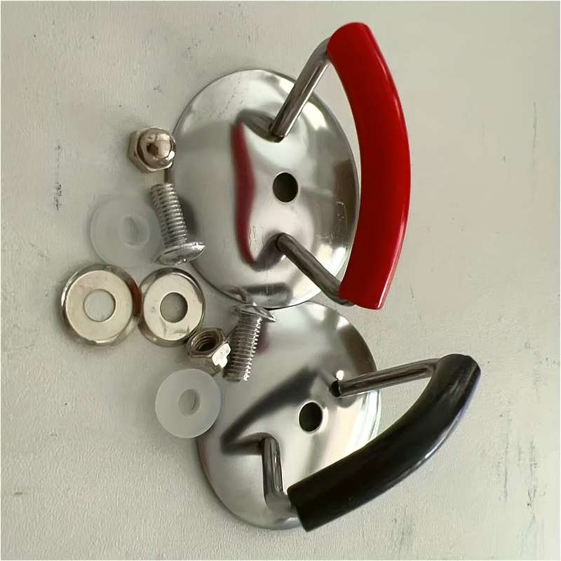 2pcs Stainless Steel Pot Lid Handle Set with Silicone Heat-Resistant Grip and Installation Scre