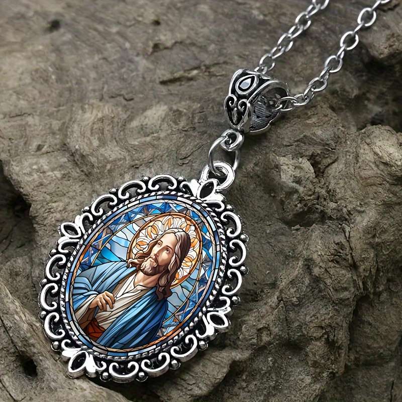 1 Piece Antique Silvery Jesus Theme Pendant