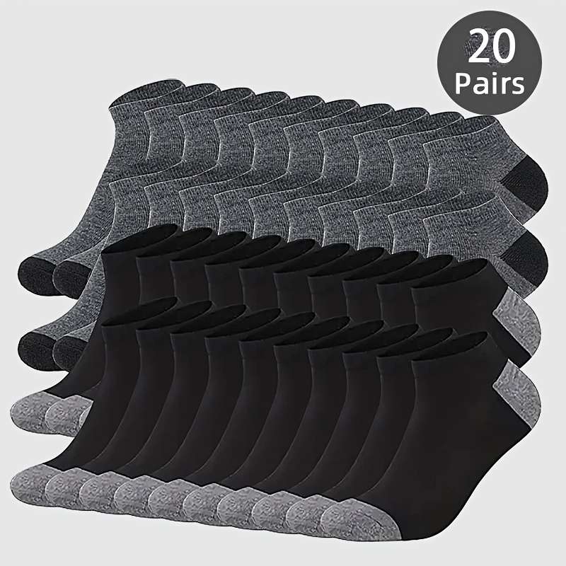 20 Pairs Gray One Size High Elastic Socks
