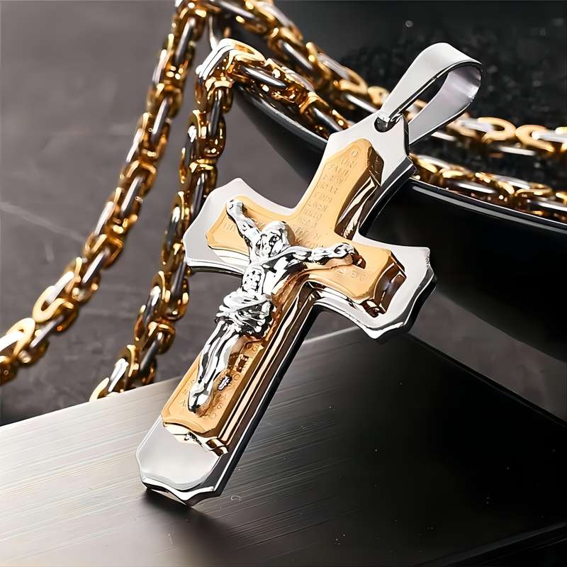1 Piece Golden Jesus Theme Pendant