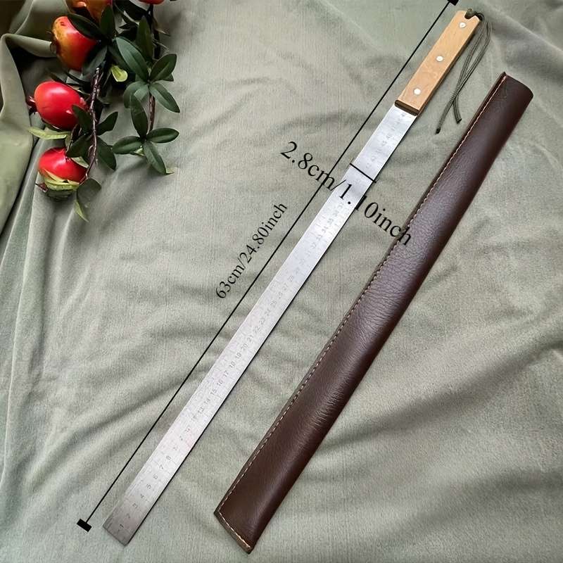 1pc Carbon Steel Quenched with Solid Wood Handle and Leather Cover Ideal for Survey