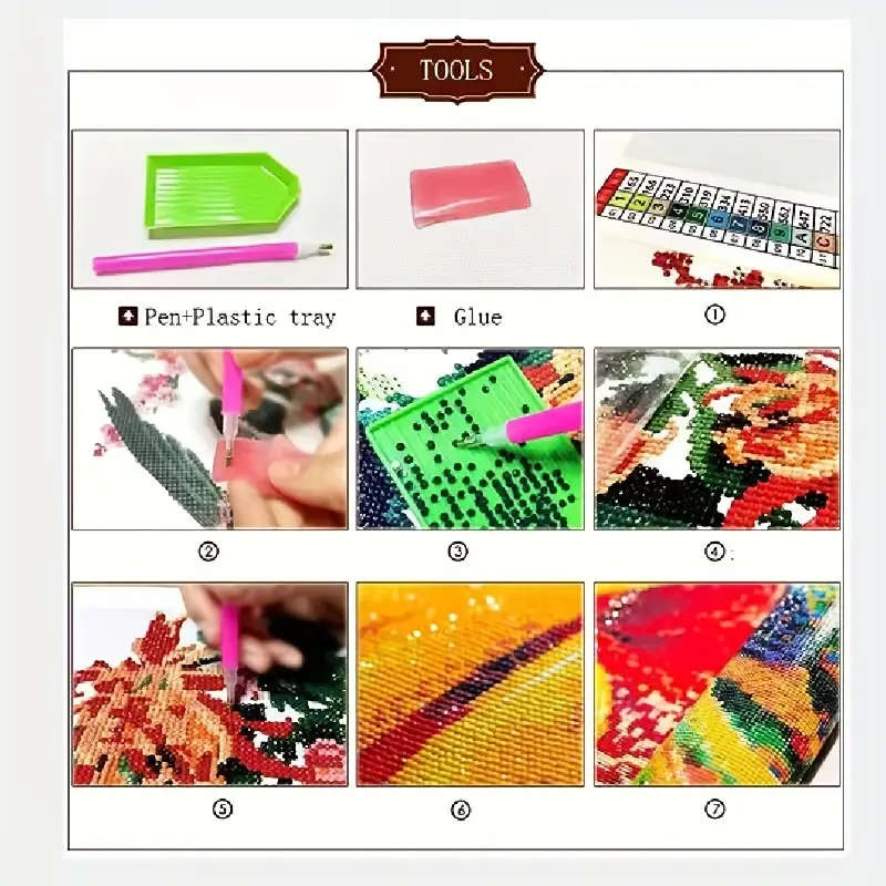 1pc 5D DIY Diamond Painting Kit Elephants and Sunset Scenery Full Drill Round Diamond Art Mosaic Cra