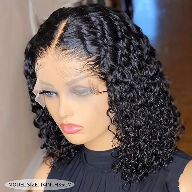 1Pc Black 35.56cm Fashion Design Wig