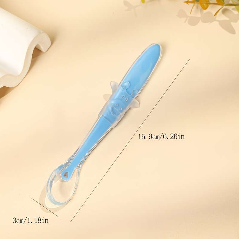 1pc Baby Silicone Spoon Food Grade Feeding Spoon with Bright Pink Color White Blue Green Co