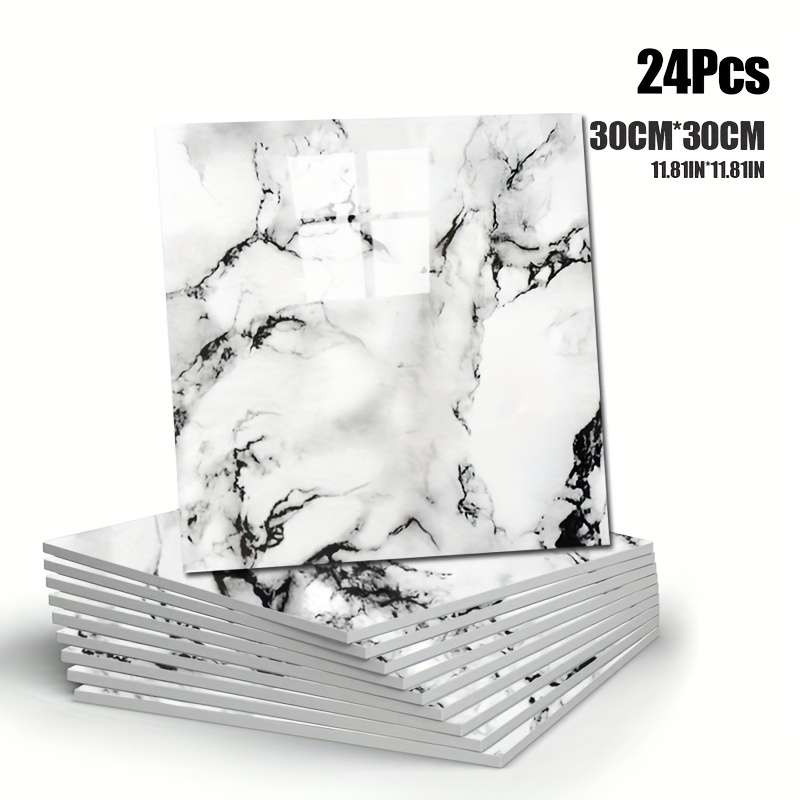 24pcs Wall StickersMarble White