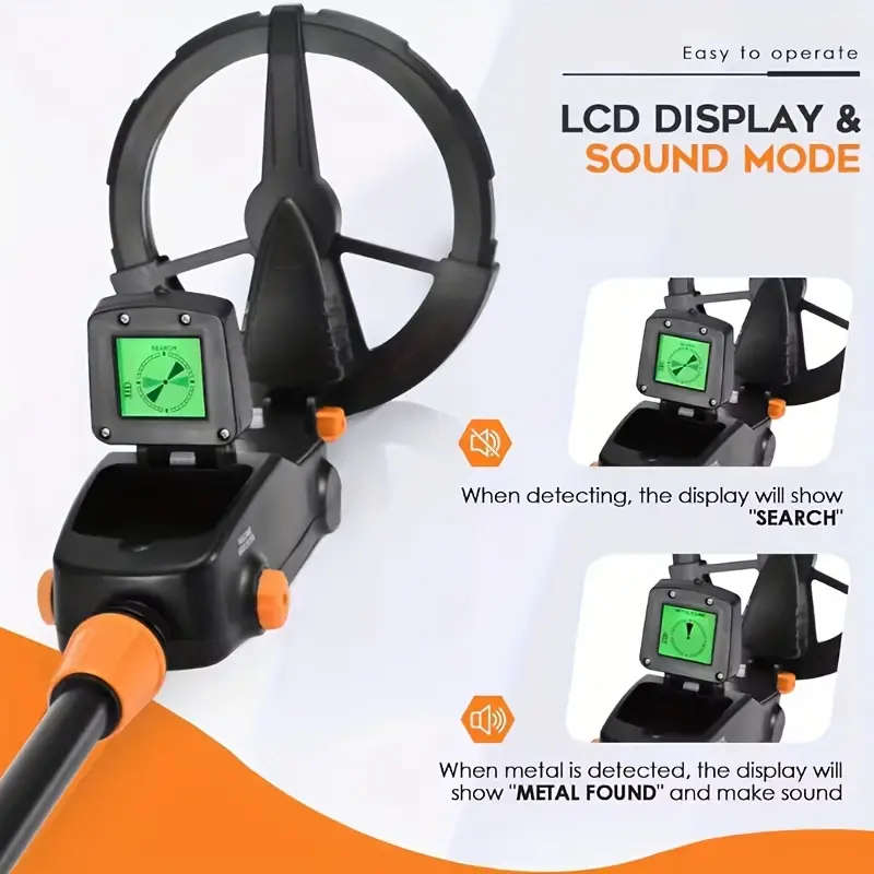 Adjustable Sensitivity Metal Detector with LCD Display