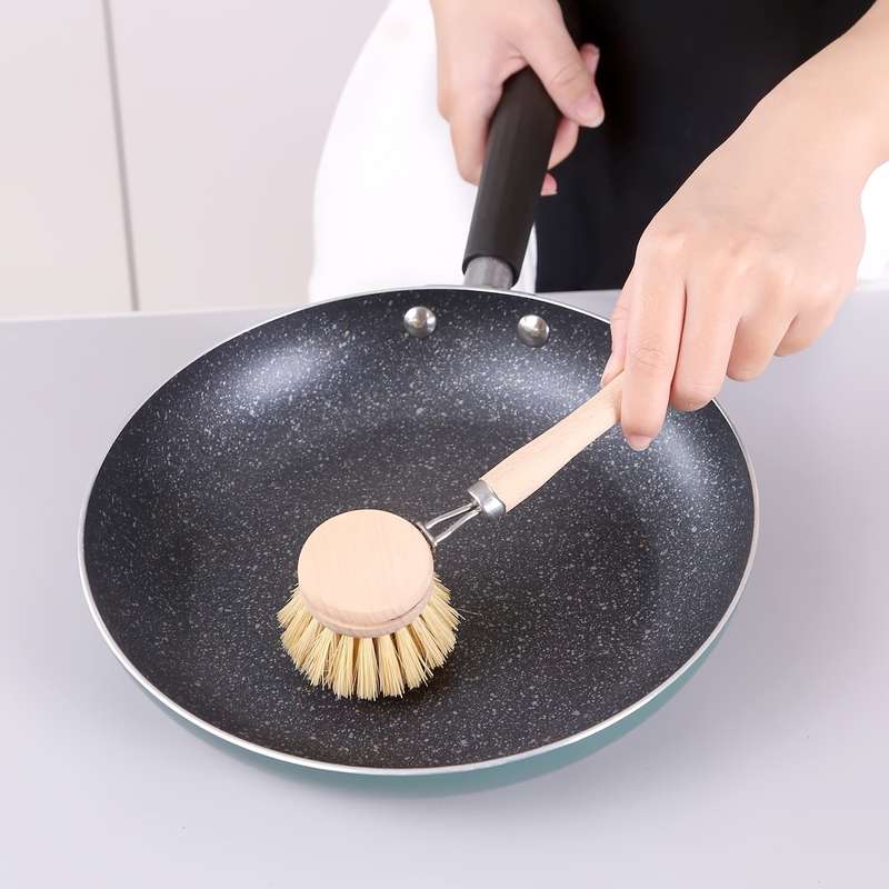 1pc Wooden Handle Dish Brush Kitchen Scrub Brush for Dishes Pots and Pans Multipurpose Cleaning