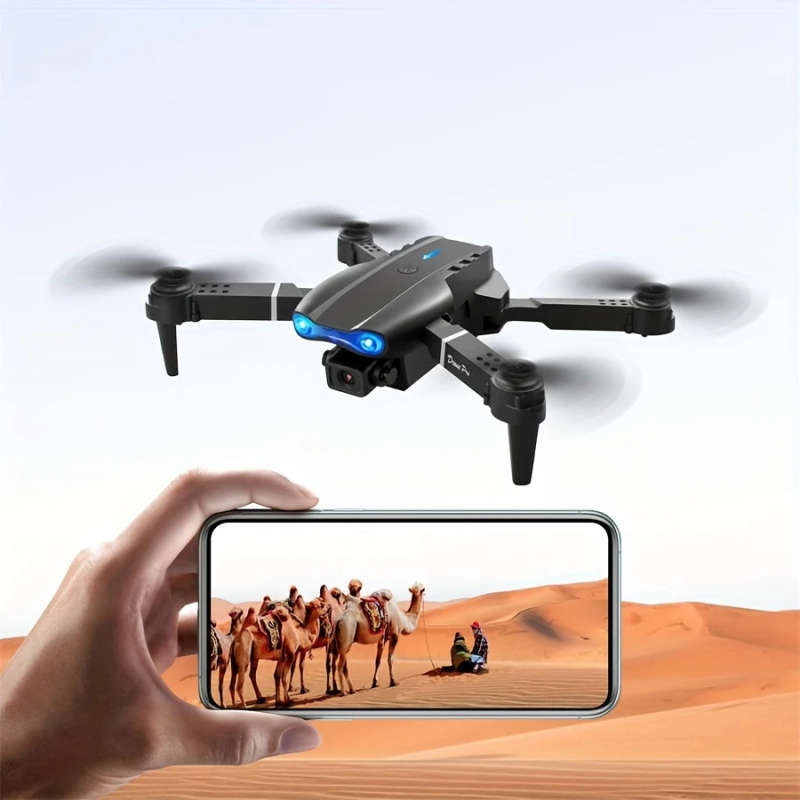 1pc E99 Foldable Drone with 1080P Camera Beginner-Friendly RC Drone USB Rechargeable Wireless Enable