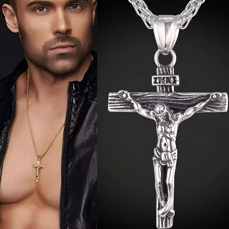 1 Piece Golden Jesus Theme Pendant
