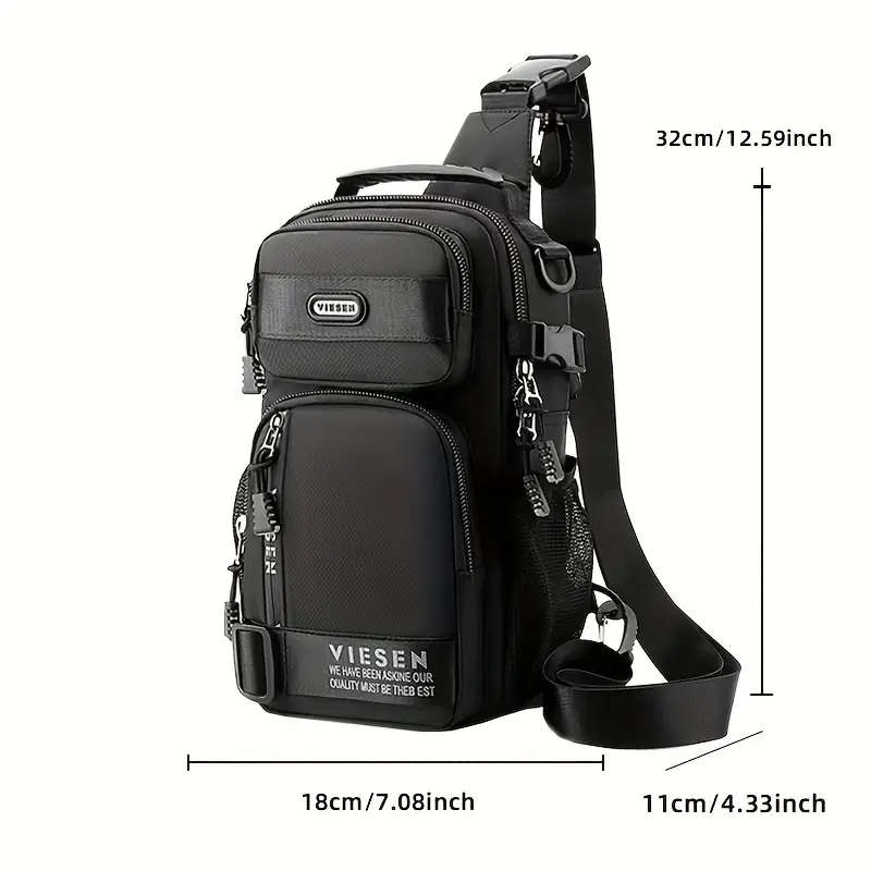 1pc Multi-Purpose Fashion Chest Bag Anti-Theft Trendy Sports Sling Backpack Lightweight Oxford Mater