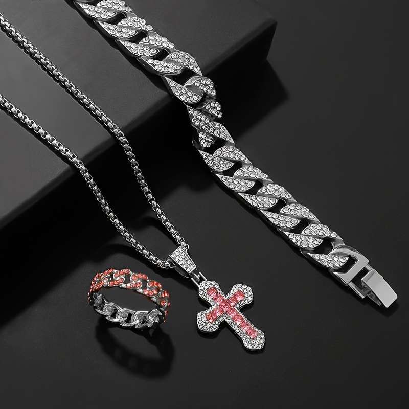 1 Piece Silvery Pink Jesus Theme Pendant