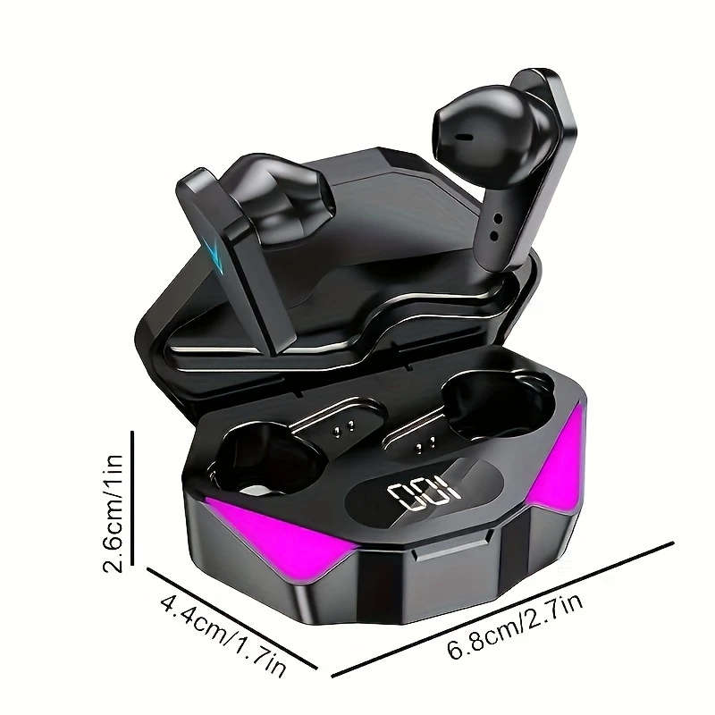 1pc Wireless Headphones Gaming Headphones In-ear Headphones HD Smart Digital Display Charging Cabin