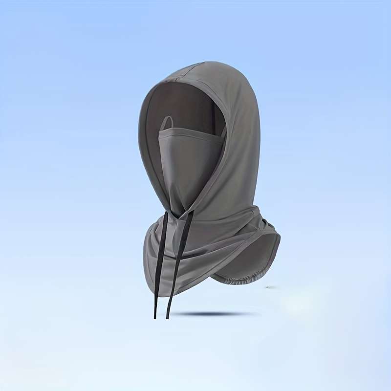 1pc Unisex Sunscreen Mask Hat with Neck Protection Full Face UV Protection Breathable Polyester S