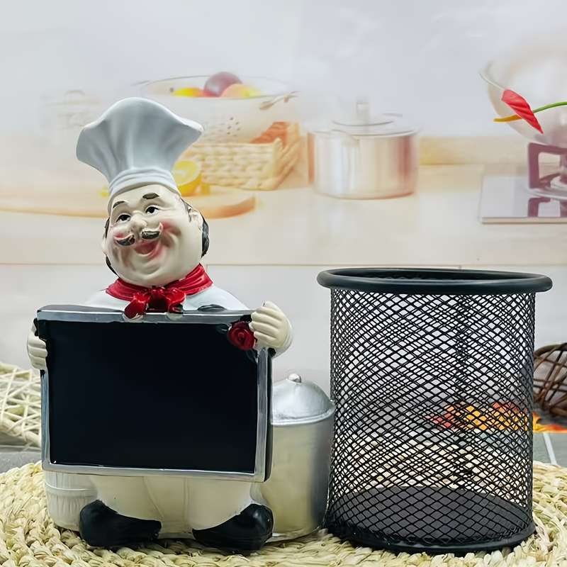 1pc Cartoon Chef with Spoon and Fork Stand Stainless Steel Polished Finish Ideal for Organi