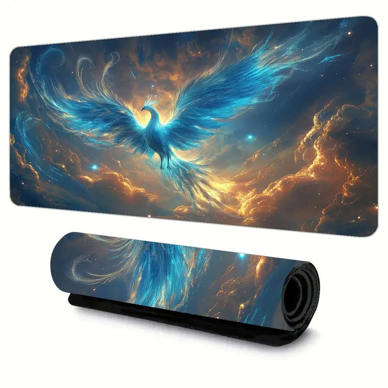 1pc 30x80cm Fantasy Blue Phoenix Nebula Background Mouse Pad Fashionable Durable Office Desk Accesso