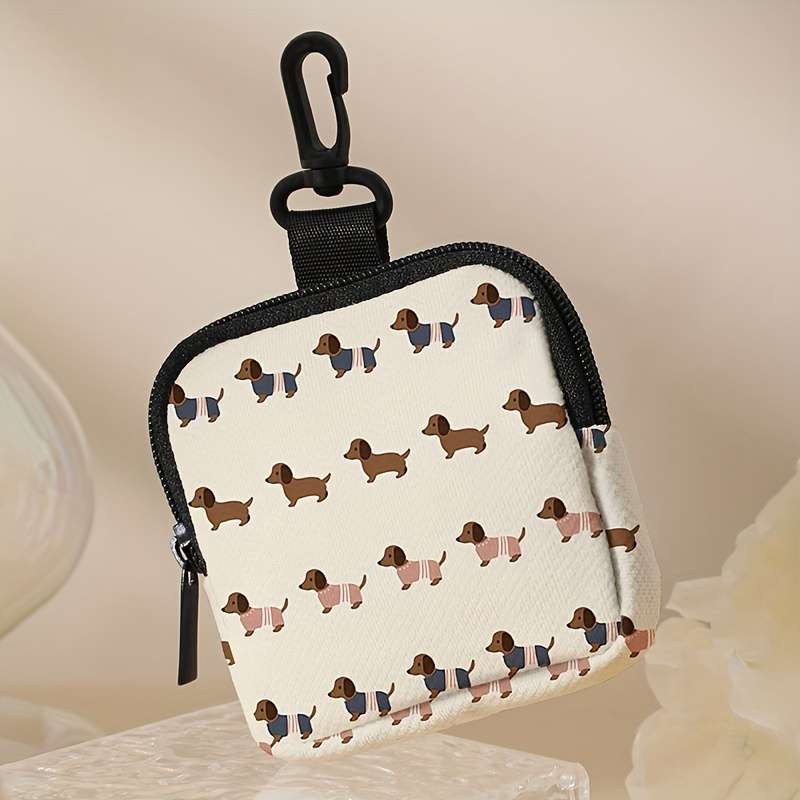 1pc large-capacity coin purse with a puppy pattern for men and women suitable for shopping shoppi