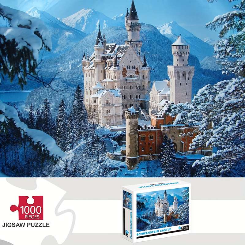 1000pcs Schwanstein Castle Jigsaw Puzzle Premium Quality Durable Paper Multi-Col