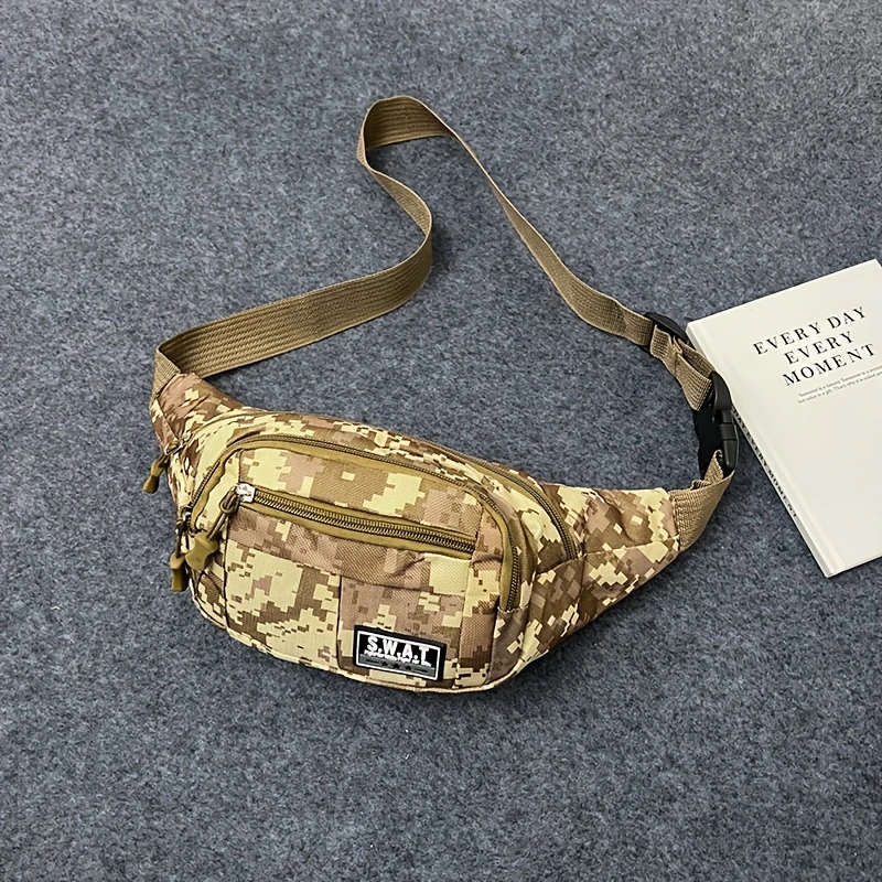 1pc Waist Bag Men and Women Multifunctional Large Capacity Practical Wear-resistant Waterproof Canva