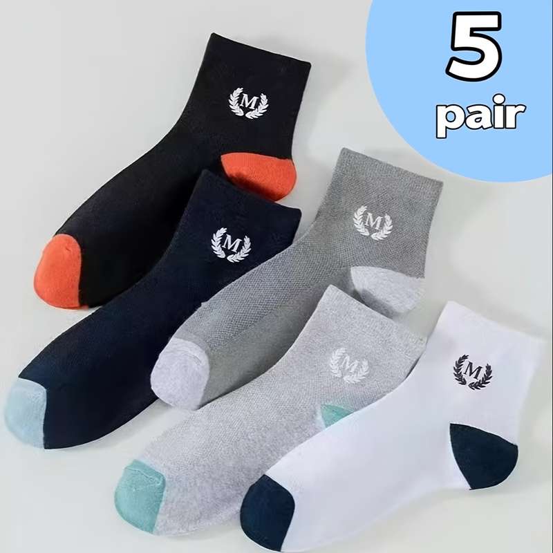 5 PairsColor Mixed Pack One Size High Elastic Socks