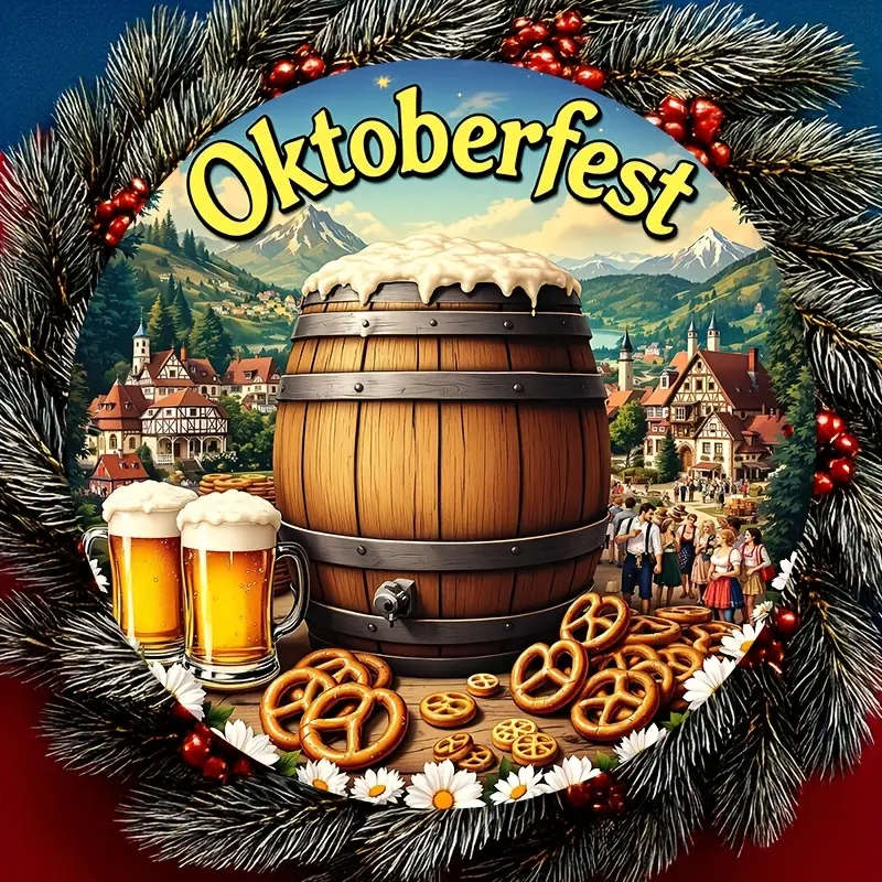 1pc Round Aluminum Oktoberfest Sign a Perfect Gift for Places Like Bedrooms Kitchens Gaming Rooms Ba
