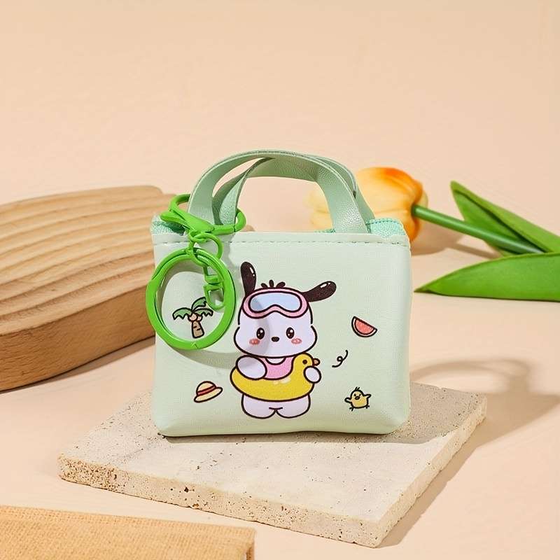 1pc An adorable purse with cute wallet multi-functional coin purse with portable keychain charm wi