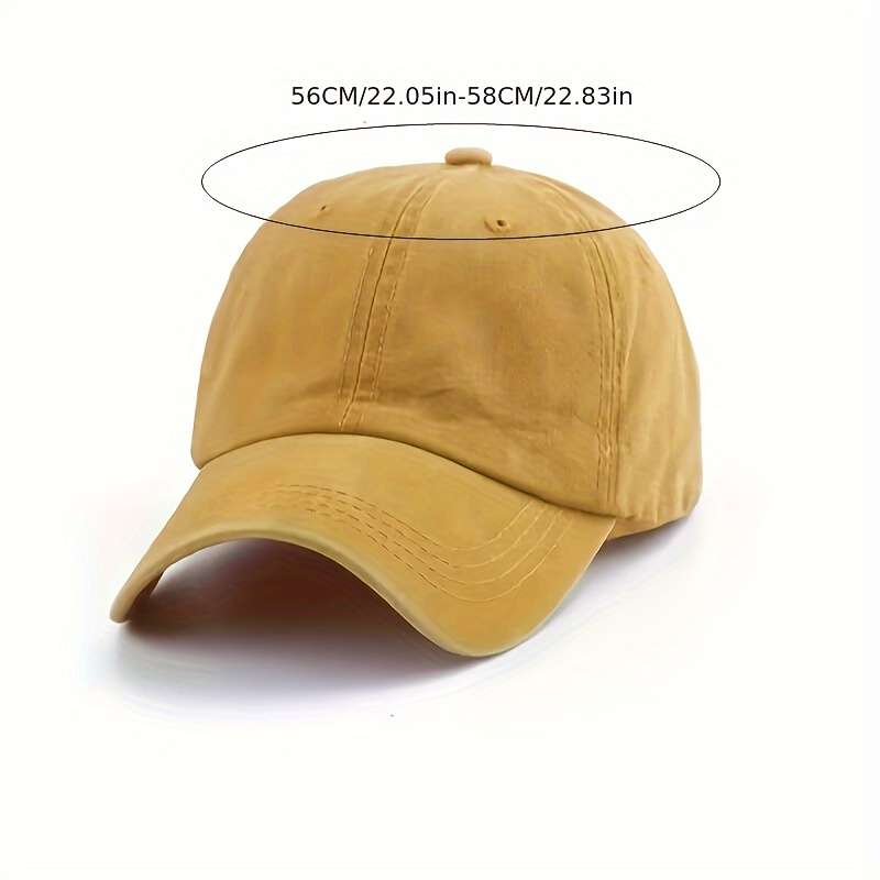 1pc Vintage Washed Denim Baseball Caps 100% Cotton Unisex Adjustable Inelastic Outdoor Sun Sh