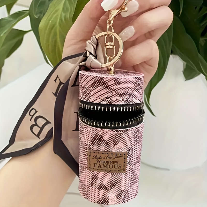 1pc s Fashionable Cylinder Travel WalletSpacious and Versatile Storage Bag with Zipper Closu