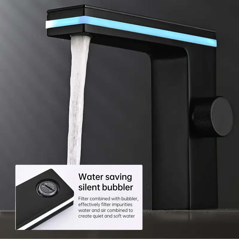 Modern Black Single Hole Bathroom Sink Faucet