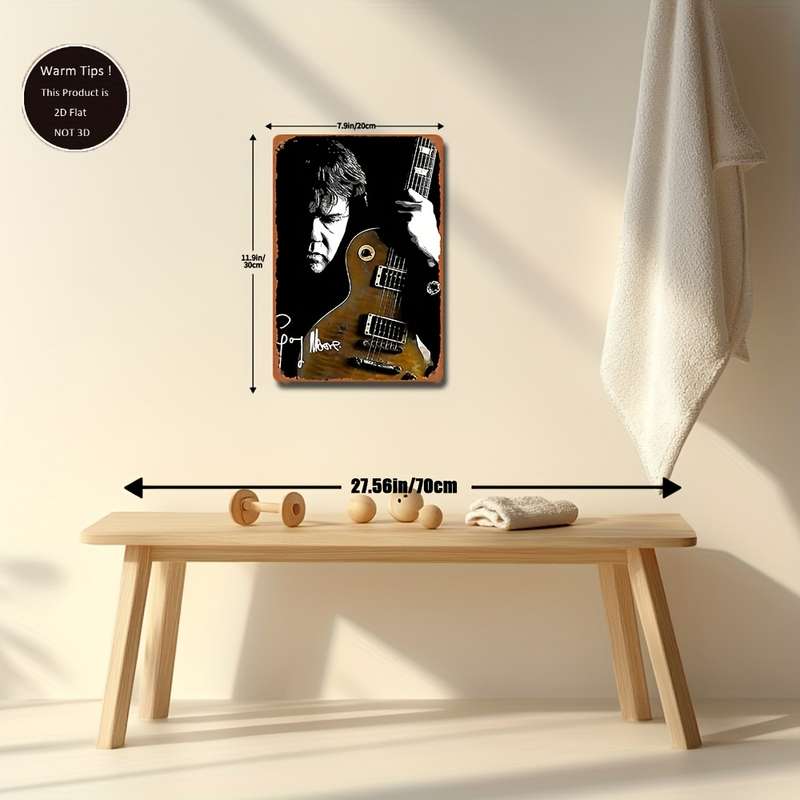 1pc 2D Flat Painting Simulation  Gary Moore Poster for Home Kitchen Dining Room Bedroom Garden