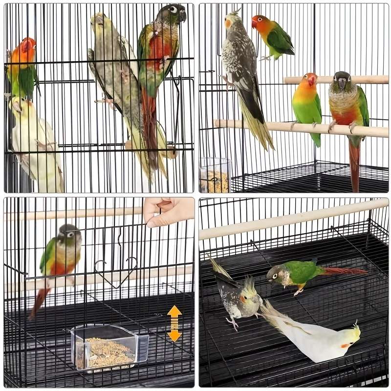 1pc Black cage + tray + trough + standing pole size 20.08*13.78*15.35 inches/51*35*39 cmPet Cage
