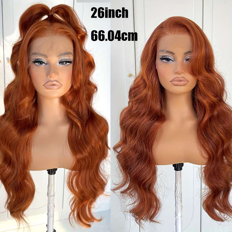 1Pc Ginger Orange 66.04cm Fashion Design Wig