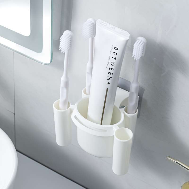 1pc Toothbrush Holder For Bathroom Wall Mounted Toothbrush Storage Rack Bathroom Storage Organizer