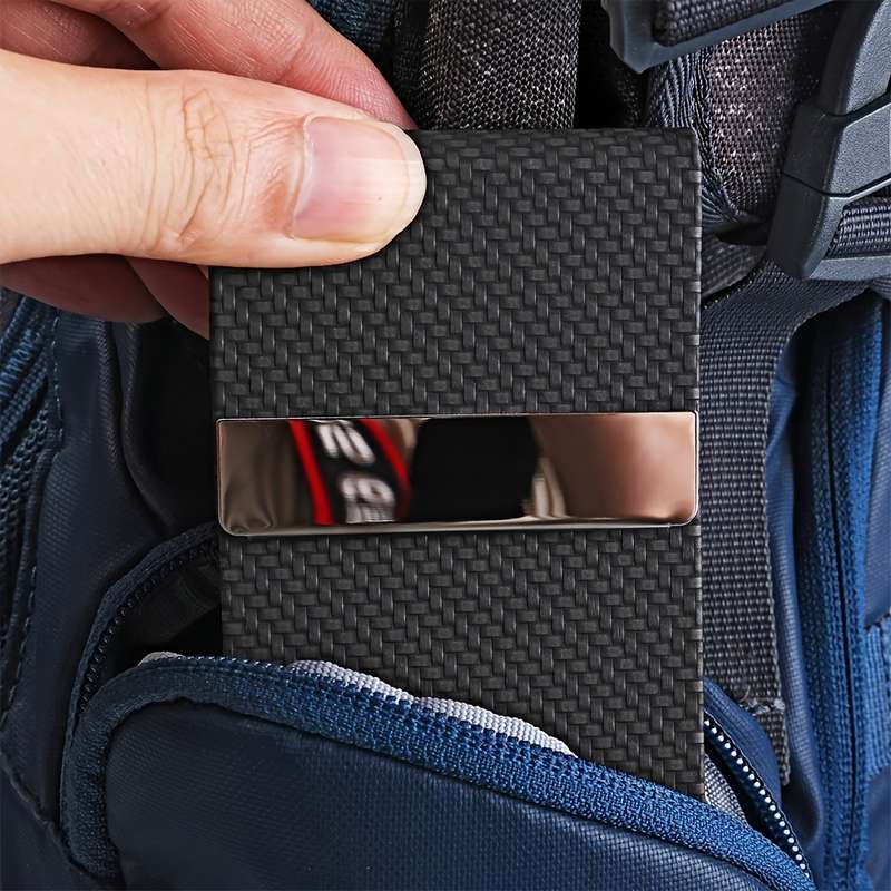 1pc Business Card Holder Faux Leather Business Card Case Pocket Card Holders for Men Or Women Met