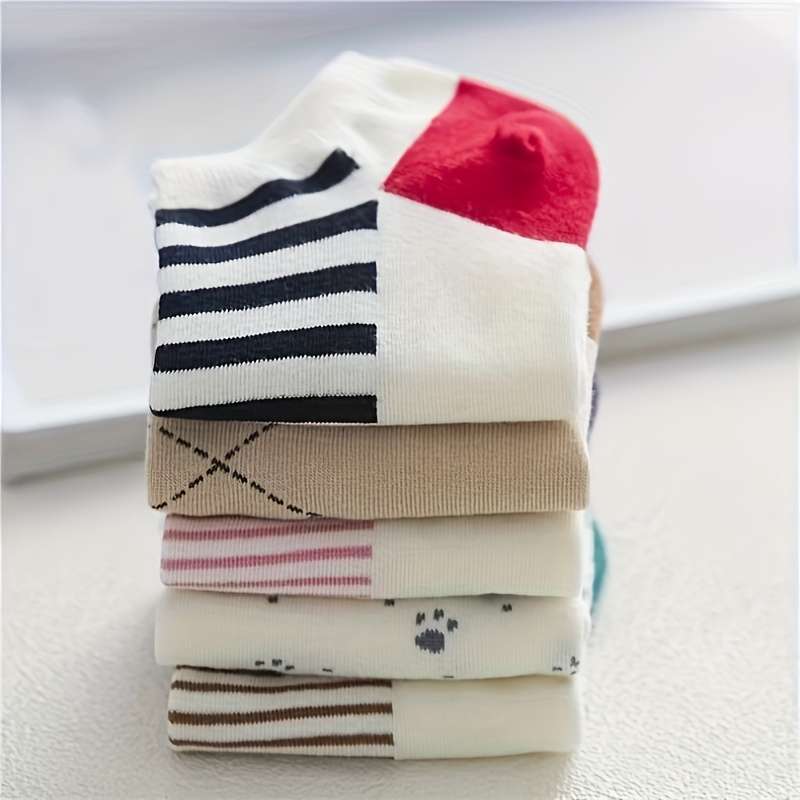 5 Pairs Mixed Colors One Size High Elastic Socks