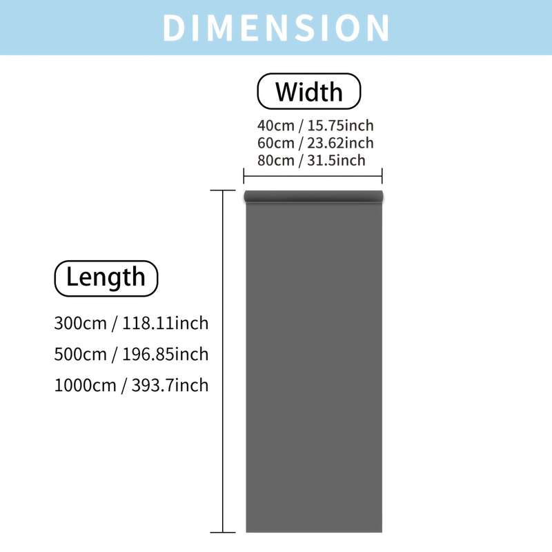 1PC Wall StickersGray40X1000cm 15.75X393.7in