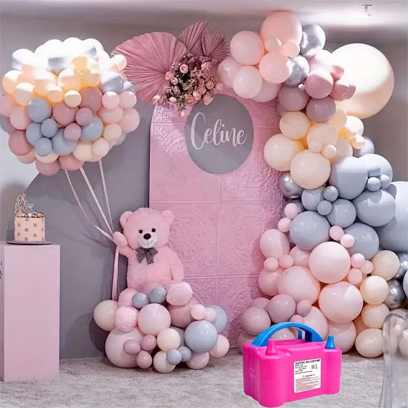 Electric Balloon Pump, Portable Dual Nozzle Inflator, 600W Balloon Blower Machine for Party Decorati