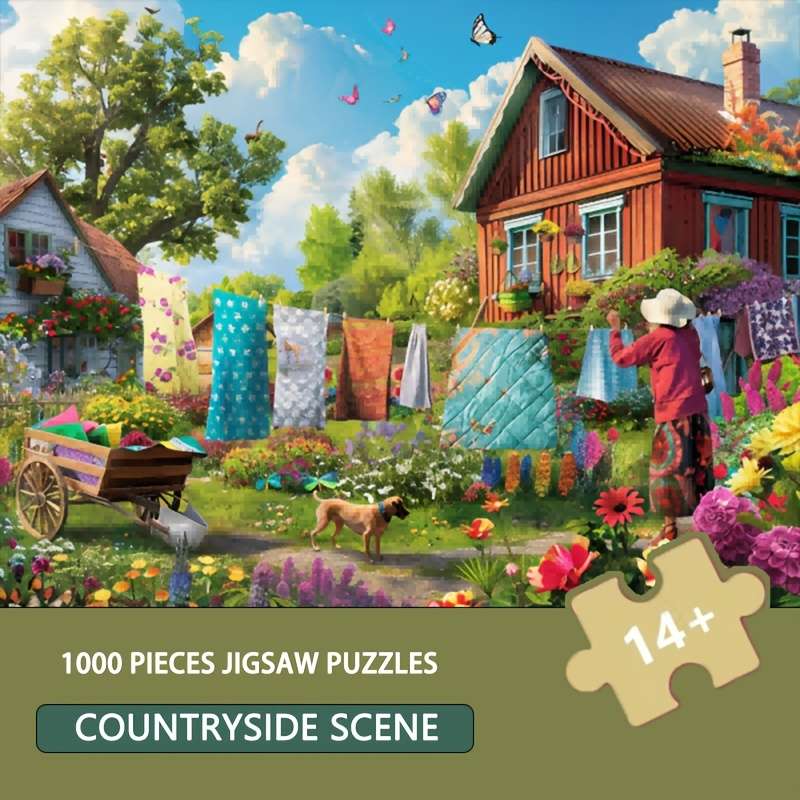 1000pcs Puzzle boardcard jigsaw puzzle Countryside Scene Puzzle Ideal for Adults 1000