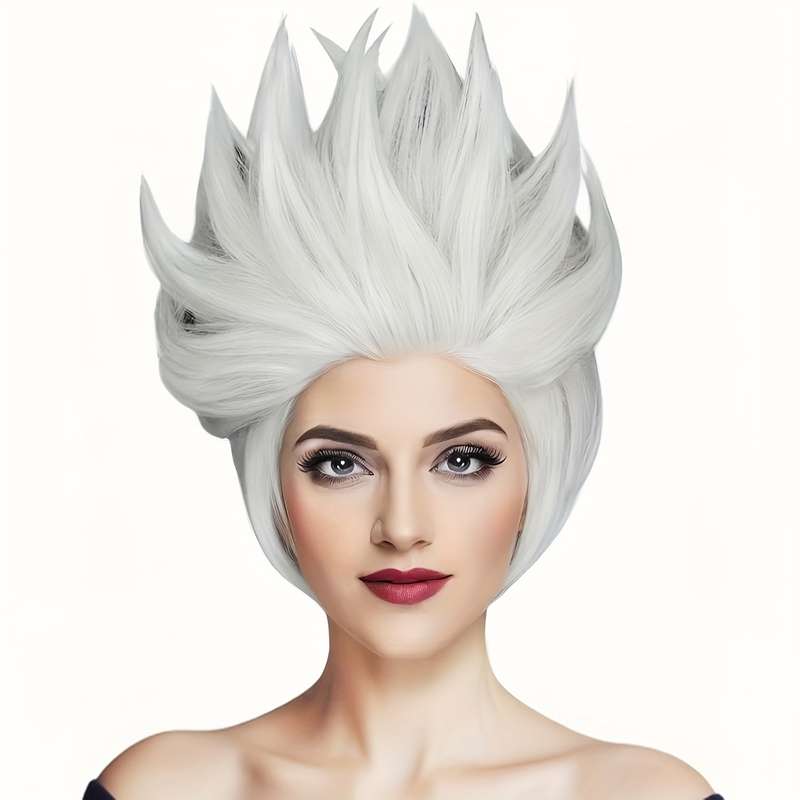 1Pc White 30.48cm Fashion Design Wig