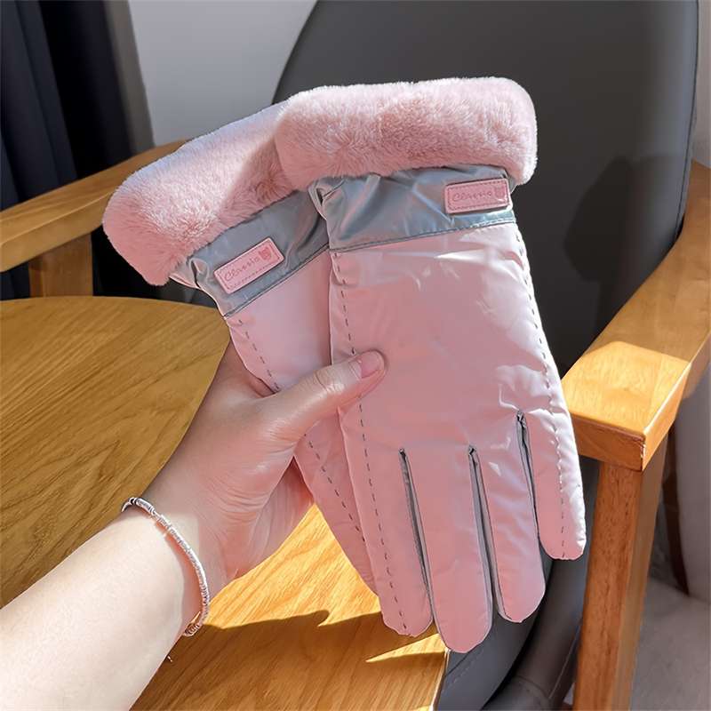 1 Pair Black Warm Gloves