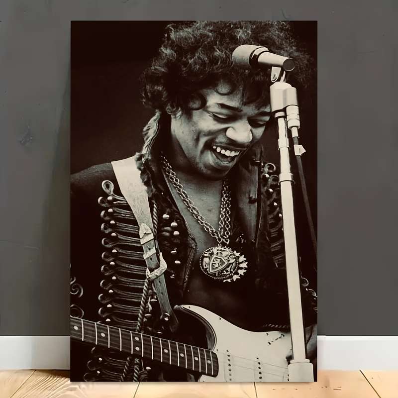 1pc  Frameless Jimi Hendrix Vintage Musician Photograph Canvas Poster Multiple Sizes Available
