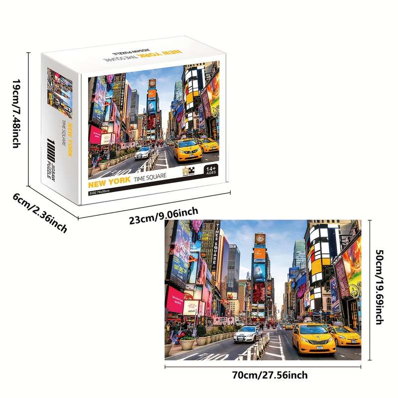 1000pcs New York Times Square Jigsaw Puzzle Thick Durable Seamless Ideal for A