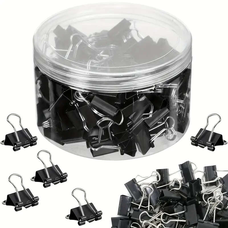 30pcs Durable Rust-Resistant Metal Binder Clips Small Paper Clamps for Office Classroom Teachers