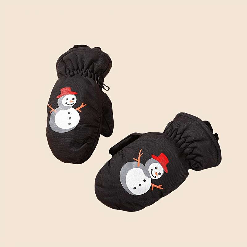 1 Pair Red Applicable People 2 To 5 Years Old Warm Gloves