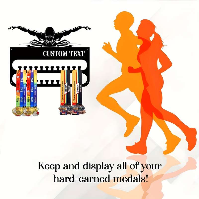 1pc Custom Butterfly Swimming Metal Medal Hangers Personalized Swimming Sports Metal Medal Displays